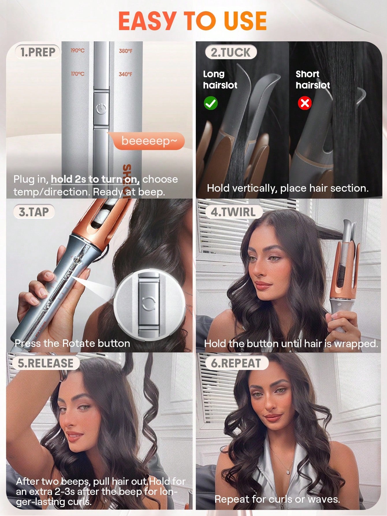 SHEGLAM Hair Automatic Curling Iron - RareReed